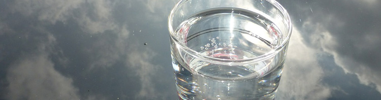 vaso con agua saludable